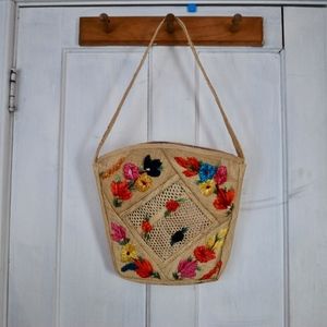 Vintage straw purse